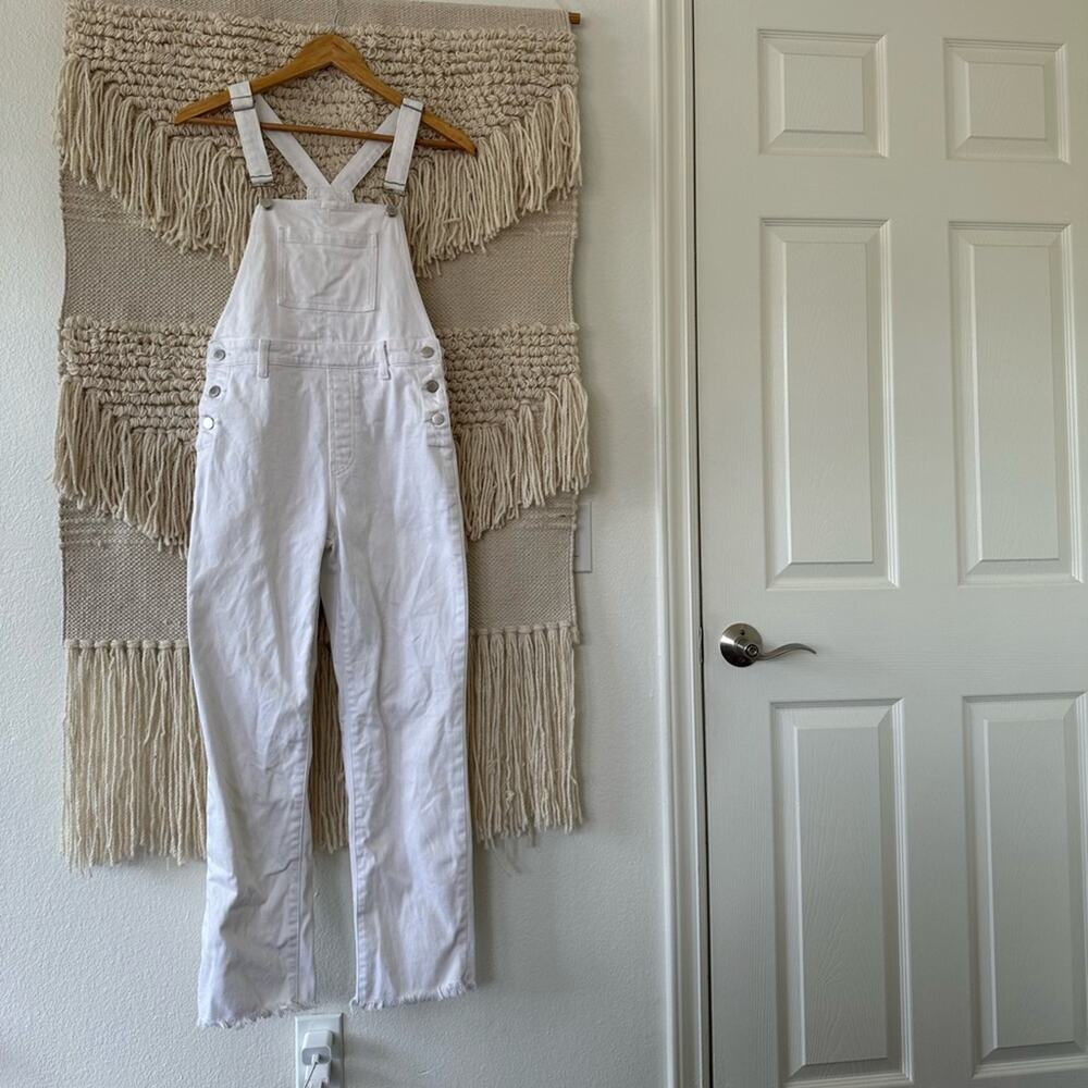 J Brand White Jules Overalls